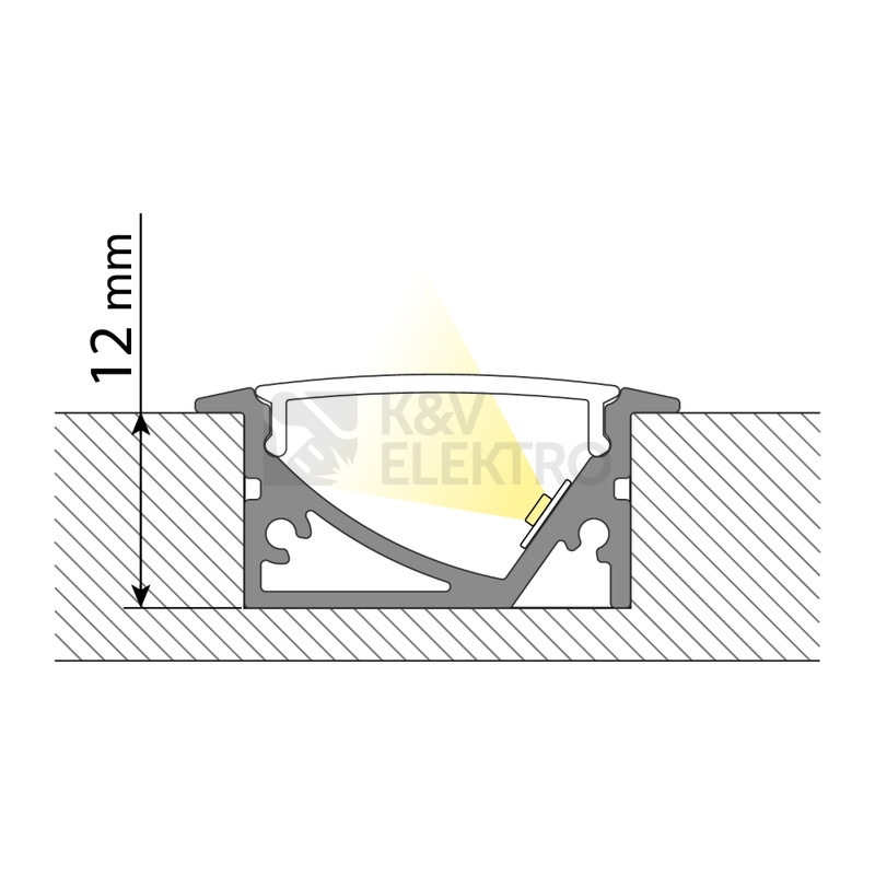 Obrázek produktu Vestavný hliníkový profil McLED VA 30x14mm včetně matného difuzoru 2m ML-761.057.43.2 7