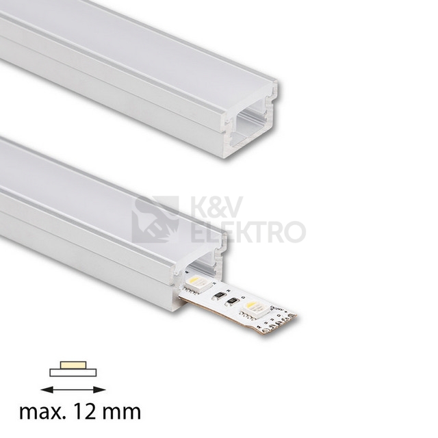 Obrázek produktu Nášlapný hliníkový profil McLED BA 22x13mm včetně mléčného difuzoru 2m ML-761.062.43.2 2