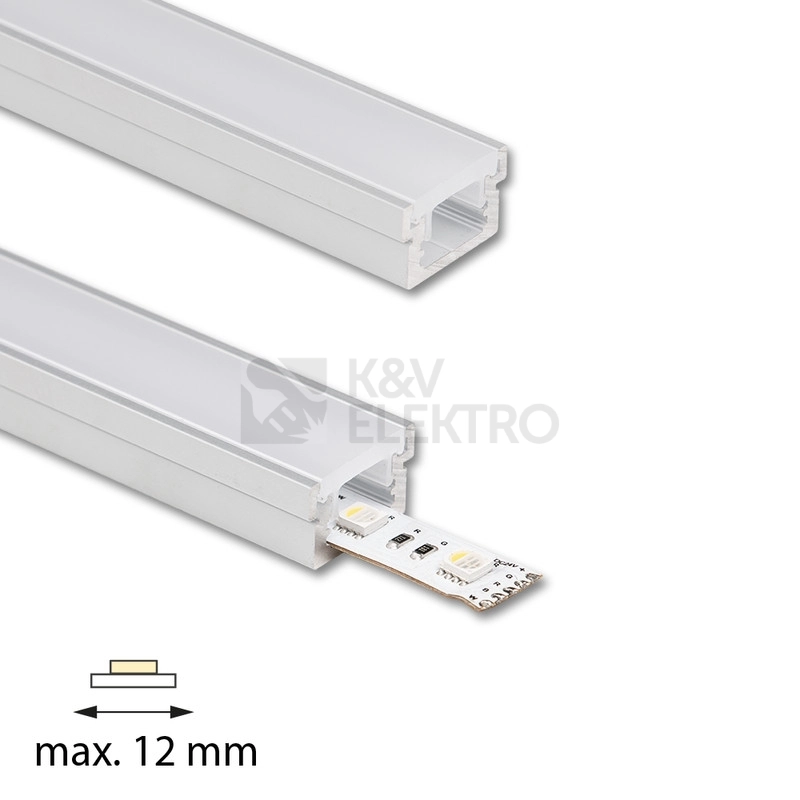 Obrázek produktu Nášlapný hliníkový profil McLED BA 22x13mm včetně mléčného difuzoru 2m ML-761.062.43.2 1