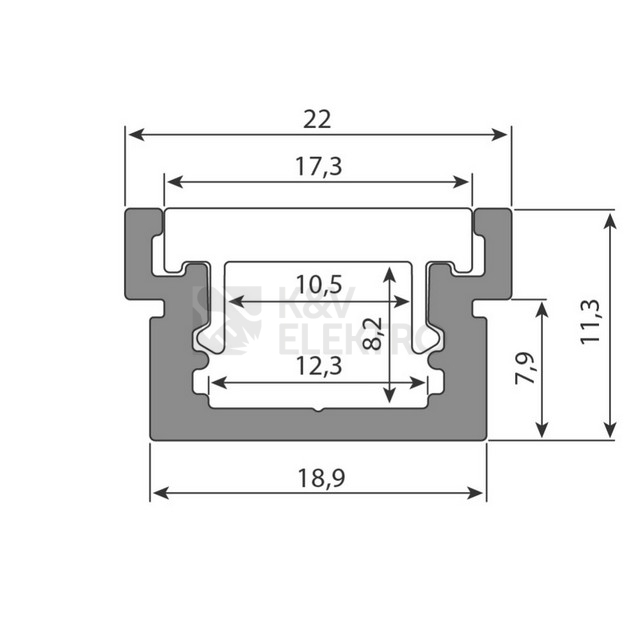 Obrázek produktu Nášlapný hliníkový profil McLED BA 22x13mm včetně mléčného difuzoru 2m ML-761.062.43.2 7