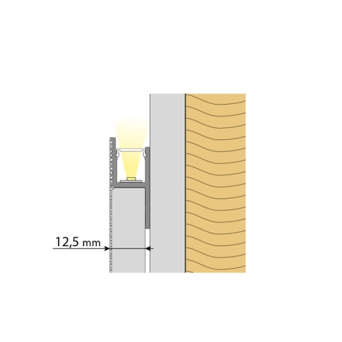 Hliníkový profil McLED AQ pro sádrokarton 33x14mm včetně mléčného difuzoru 2m ML-761.064.43.2