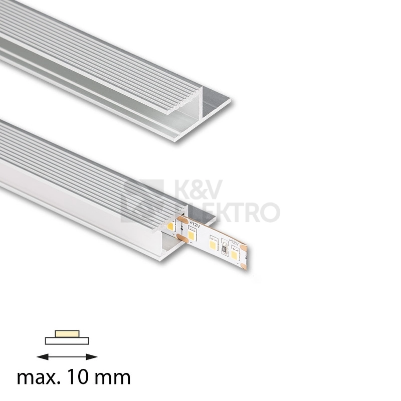 Obrázek produktu Hliníkový profil McLED AQ pro sádrokarton 33x14mm včetně mléčného difuzoru 2m ML-761.064.43.2 1