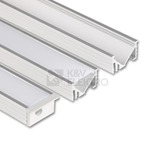 Vestavný hliníkový profil McLED VK 21x11mm včetně mléčného difuzoru 1m ML-761.306.86.1