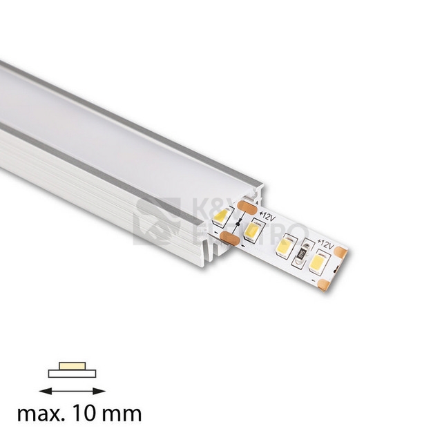 Obrázek produktu Vestavný hliníkový profil McLED VK 21x11mm včetně mléčného difuzoru 1m ML-761.306.86.1 1