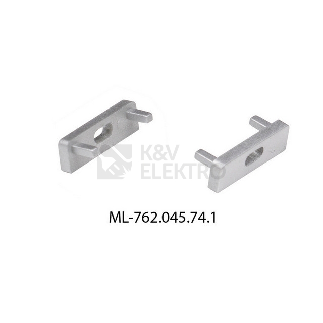 Obrázek produktu Koncovka LED profilu PB1 s otvorem stříbrná McLED ML-762.045.74.1 0