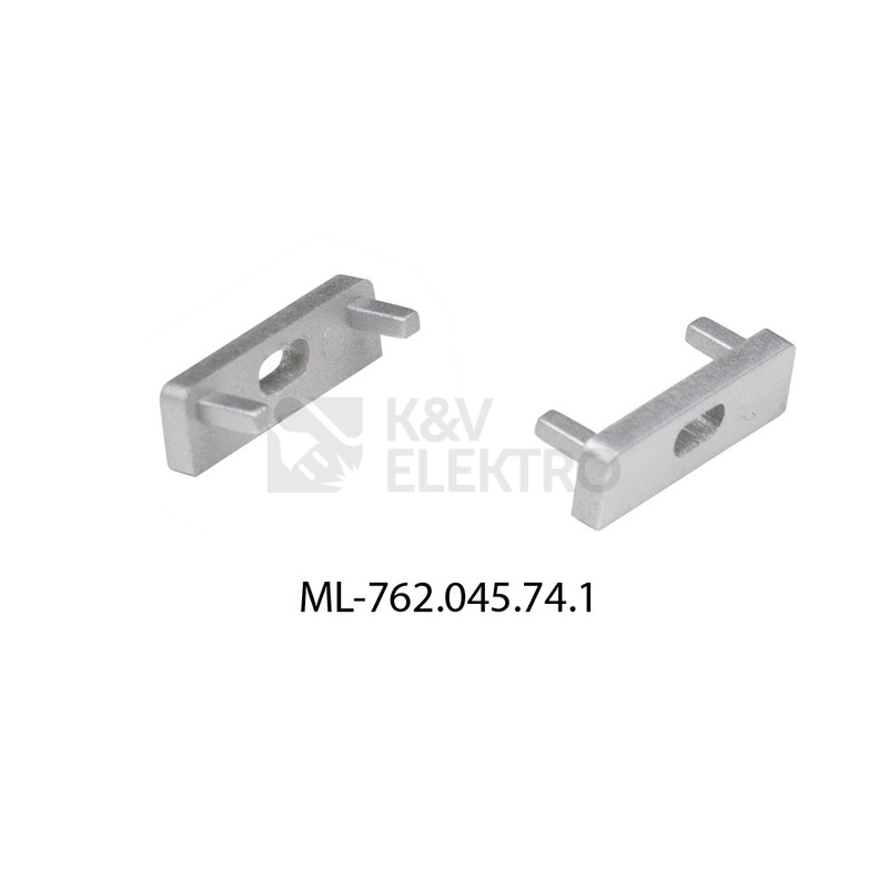 Obrázek produktu Koncovka LED profilu PB1 s otvorem stříbrná McLED ML-762.045.74.1 0