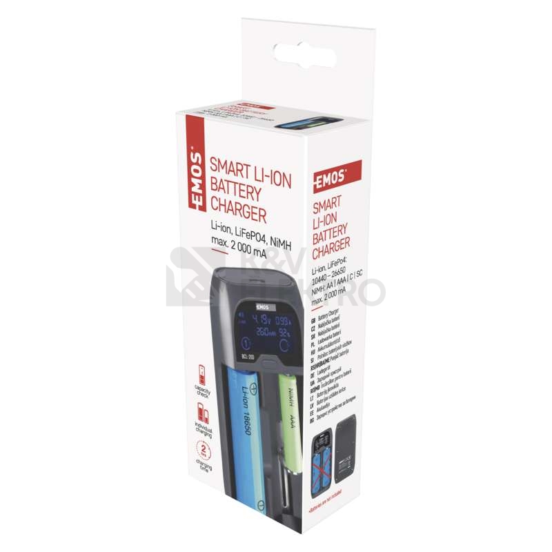 Obrázek produktu Univerzální nabíječka li-ion baterií EMOS BCL-20D N9221 2