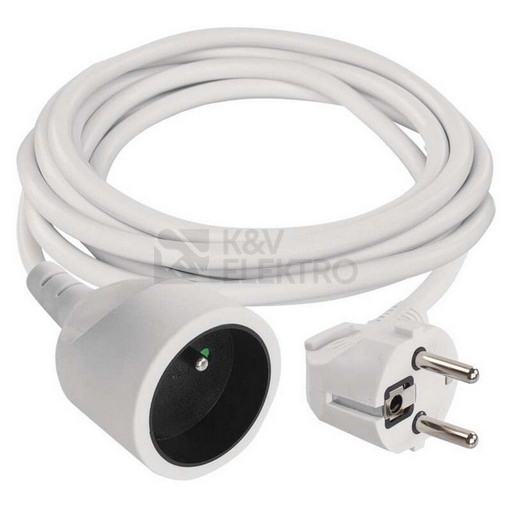 Obrázek produktu Prodlužovací kabel 3m 1zásuvka bílý PVC EMOS P0113R 1