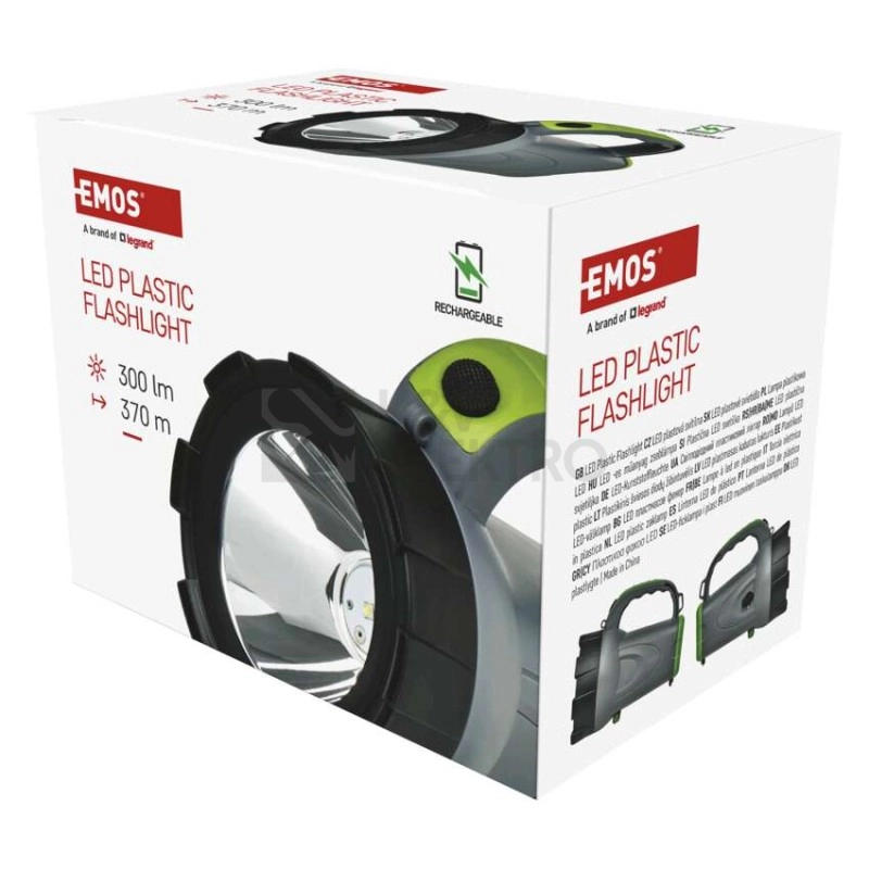 Obrázek produktu LED nabíjecí ruční svítilna s popruhem přes rameno 300lm 2400mAh EMOS P2311 9