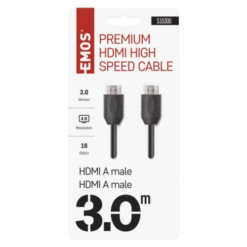 HDMI kabel 2.0 High Speed 4K EMOS S10300 A-A vidlice 3m (obrázek 4)