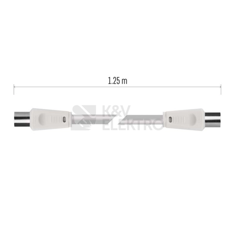 Obrázek produktu Anténní koaxiální kabel EMOS S30100 1,25m rovné koncovky 6