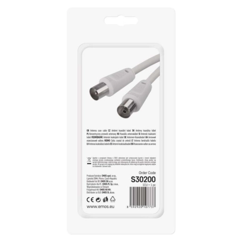 Anténní koaxiální kabel EMOS S30200 2,5m rovné koncovky (obrázek 5)