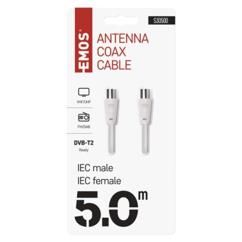 Anténní koaxiální kabel EMOS S30500 5m rovné koncovky (obrázek 4)