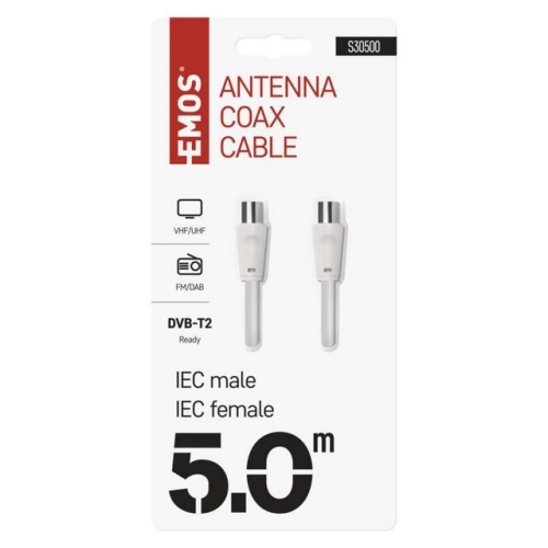 Anténní koaxiální kabel EMOS S30500 5m rovné koncovky (obrázek 4)