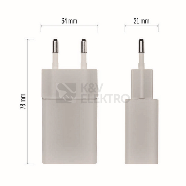 Obrázek produktu  Univerzální nabíječka USB adaptér EMOS V0122 BASIC 1A 5W 7