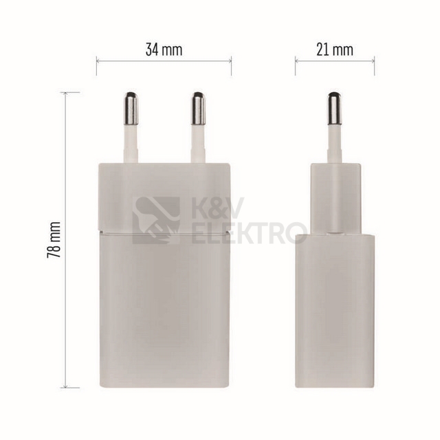 Obrázek produktu  Univerzální nabíječka USB adaptér EMOS V0122 BASIC 1A 5W 7