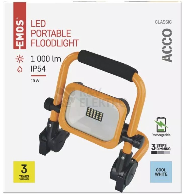 Obrázek produktu  Přenosný nabíjecí LED reflektor 10W EMOS ACCO ZS2812 12