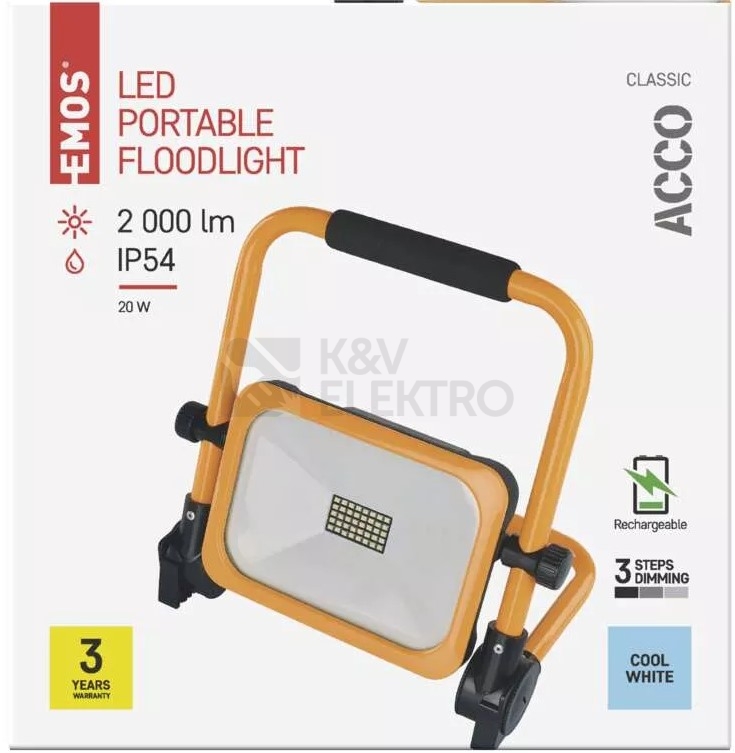 Obrázek produktu  Přenosný nabíjecí LED reflektor 20W EMOS ACCO ZS2822 13