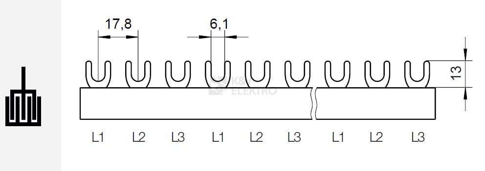 Obrázek produktu Propojovací lišta G-3L-210/10C 1100056 1