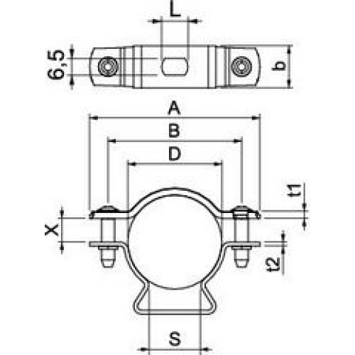 Distanční příchytka OBO ASL 733 25 G d=20-25mm 1362768