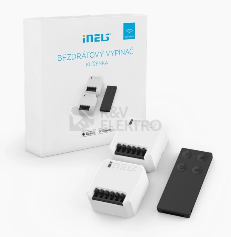 Obrázek produktu Bezdrátový spínací set INELS Elko EP RFSET WSK-24-B s klíčenkou (2x RFSAI-11B-SL + RFKEY-40/B) 0