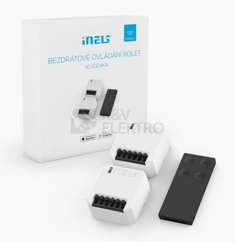 Obrázek produktu Bezdrátový roletový set INELS Elko EP RFSET WSCK-44-B s klíčenkou (2x RFJA-32B-SL + RFKEY-40/B) 0