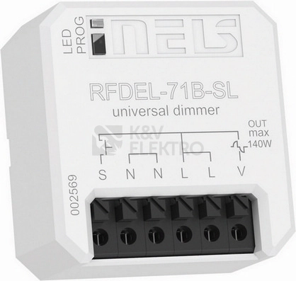 Obrázek produktu Bezdrátový stmívač INELS Elko EP RFDEL-71B-SL univerzal R,L,C,LED,ESL 0