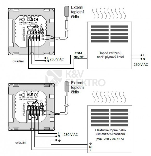 Obrázek produktu Termostat dotykový AURATON Pictor DS s týdenním programem, 2 čidla (prostorové + podlahové) 3