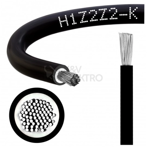 Solární kabel Solarflex H1Z2Z2-K 6 RT 6mm2 černý