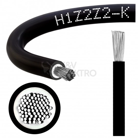 Obrázek produktu Solární kabel Solarflex H1Z2Z2-K 6 RT 6mm2 černý 0