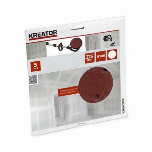 Levně Brusný kotouč 225mm G100 5ks KREATOR KRT232006