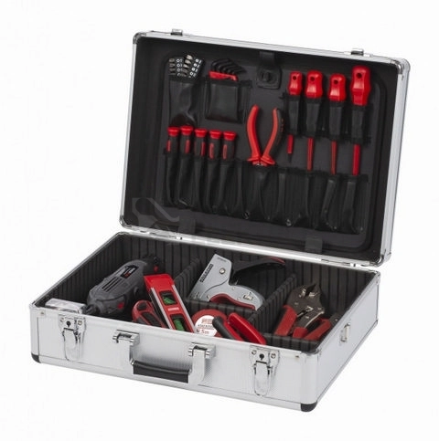 Obrázek produktu Kufr na nářadí prázdný 460x330x155mm stříbrný KREATOR KRT640102S 1