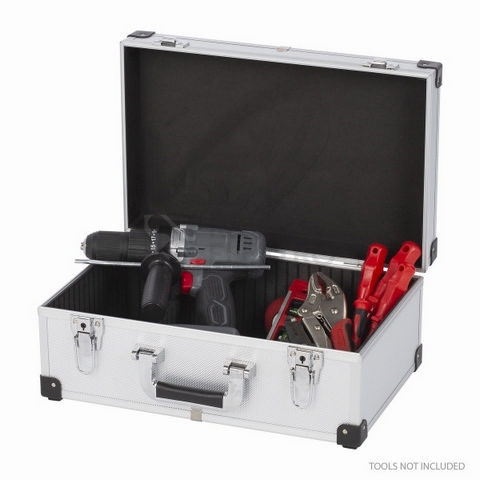Obrázek produktu Hliníkový kufr prázdný 420x265x173mm stříbrný KREATOR KRT640260S 1