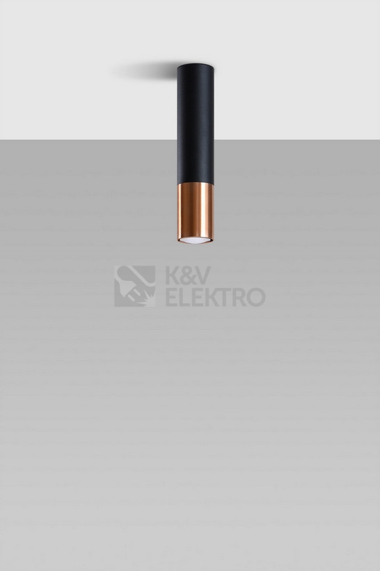 Obrázek produktu Stropní svítidlo SOLLUX Loopez GU10 1x40W bez zdroje SL.0945 černá/měď 1