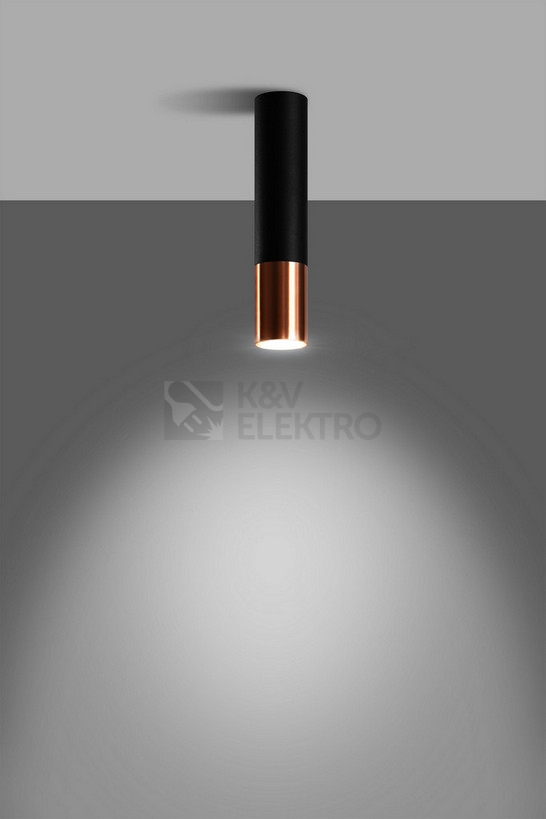 Obrázek produktu Stropní svítidlo SOLLUX Loopez GU10 1x40W bez zdroje SL.0945 černá/měď 2