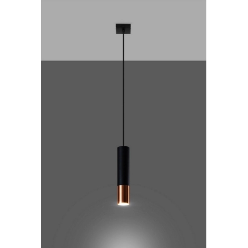 Lustr SOLLUX Loopez 1 GU10 1x40W bez zdroje SL.0946 černá/měď (obrázek 5)