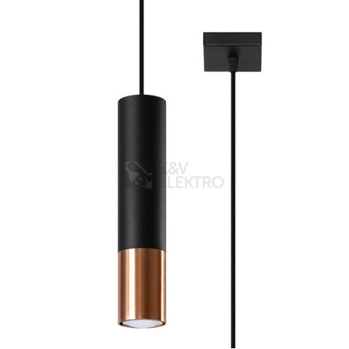  Lustr SOLLUX Loopez 1 GU10 1x40W bez zdroje SL.0946 černá/měď