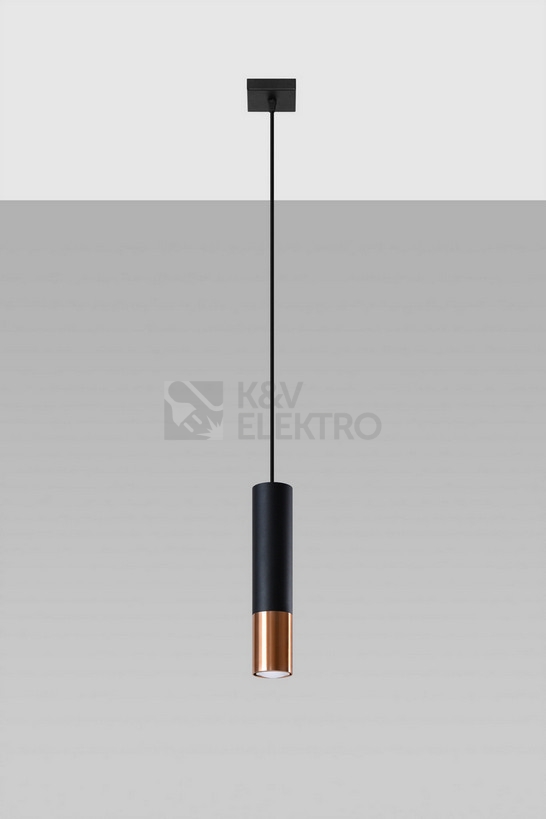 Obrázek produktu Lustr SOLLUX Loopez 1 GU10 1x40W bez zdroje SL.0946 černá/měď 1