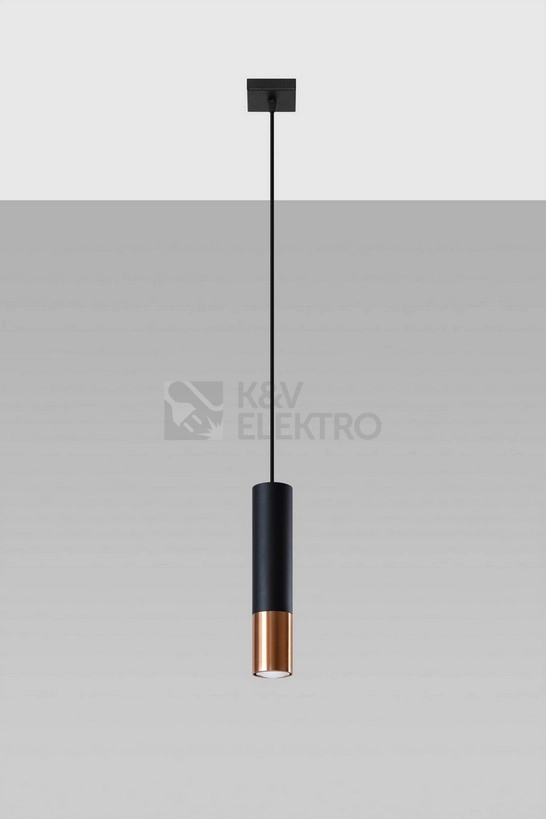 Obrázek produktu Lustr SOLLUX Loopez 1 GU10 1x40W bez zdroje SL.0946 černá/měď 1