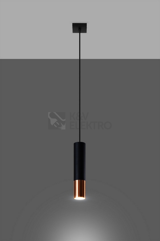 Obrázek produktu Lustr SOLLUX Loopez 1 GU10 1x40W bez zdroje SL.0946 černá/měď 2