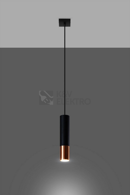 Obrázek produktu Lustr SOLLUX Loopez 1 GU10 1x40W bez zdroje SL.0946 černá/měď 2
