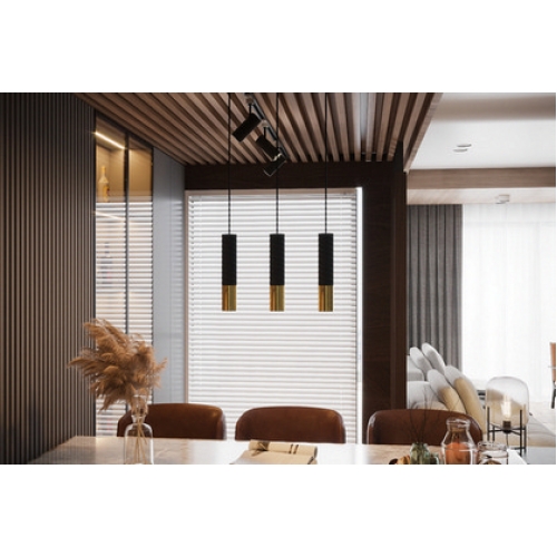 Lustr SOLLUX Loopez 1 GU10 1x40W bez zdroje SL.0952 černá/zlatá