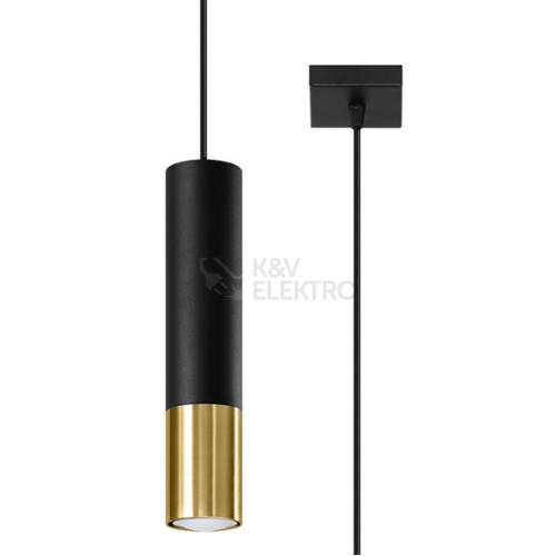  Lustr SOLLUX Loopez 1 GU10 1x40W bez zdroje SL.0952 černá/zlatá