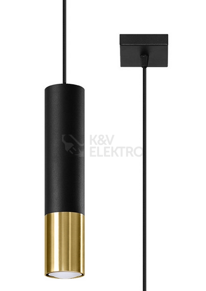 Obrázek produktu Lustr SOLLUX Loopez 1 GU10 1x40W bez zdroje SL.0952 černá/zlatá 0
