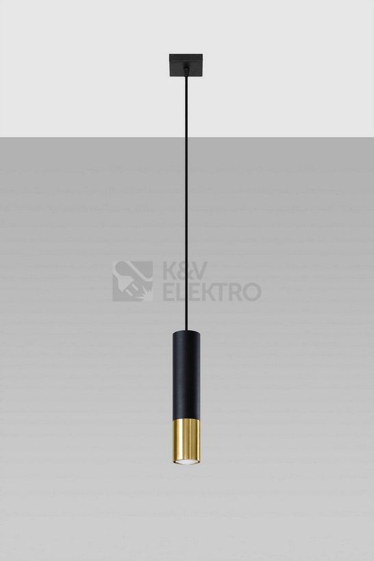 Obrázek produktu Lustr SOLLUX Loopez 1 GU10 1x40W bez zdroje SL.0952 černá/zlatá 1