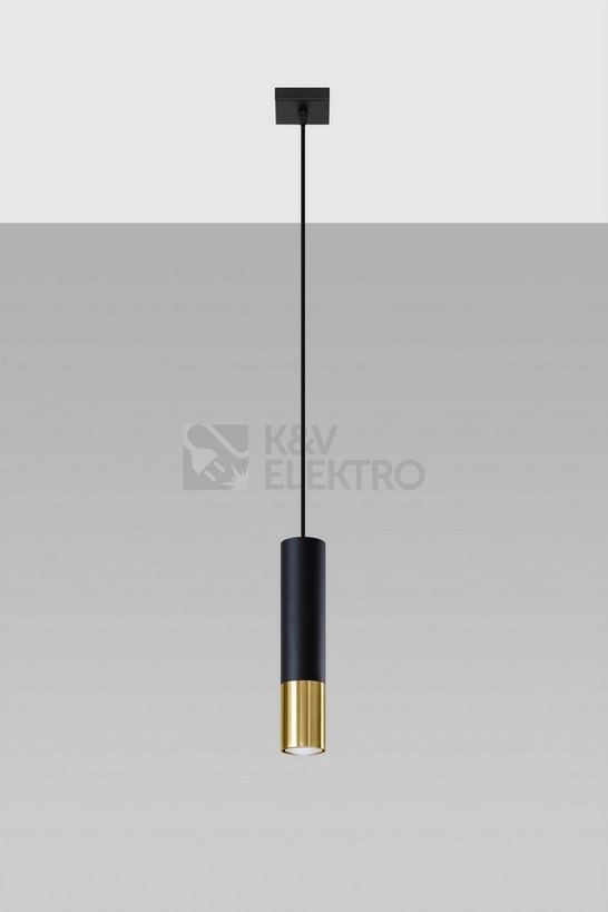 Obrázek produktu Lustr SOLLUX Loopez 1 GU10 1x40W bez zdroje SL.0952 černá/zlatá 1