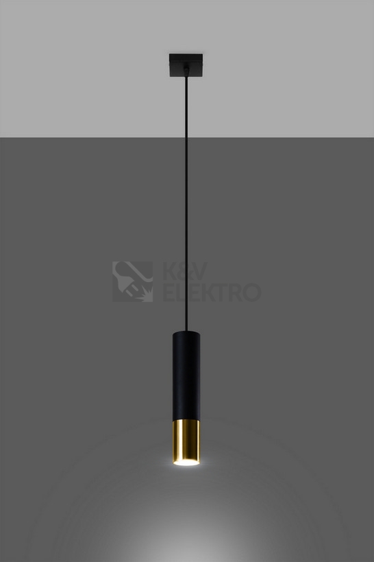 Obrázek produktu Lustr SOLLUX Loopez 1 GU10 1x40W bez zdroje SL.0952 černá/zlatá 2