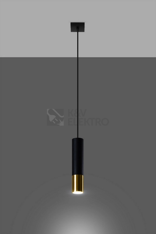 Obrázek produktu Lustr SOLLUX Loopez 1 GU10 1x40W bez zdroje SL.0952 černá/zlatá 2
