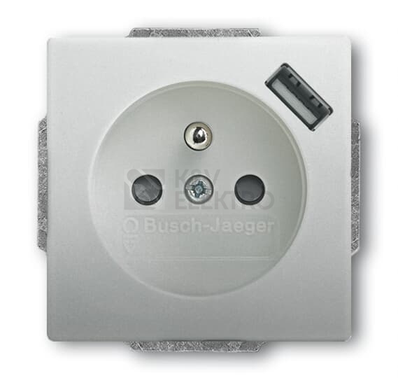 Obrázek produktu  Future linear, Busch-axcent zásuvka s nabíjením USB MUCBUSB-866-500 2CKA002017A1897 ušlechtilá ocel 0