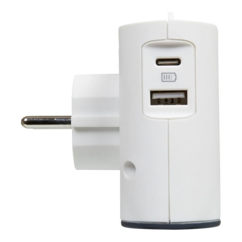 Nabíječka USB A+C rozdvojka 2x2P Legrand 49401 bílá/tmavě šedá (obrázek 3)